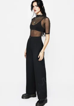 Slither Snake Embroidered Tailored Trousers