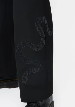 Slither Snake Embroidered Tailored Trousers