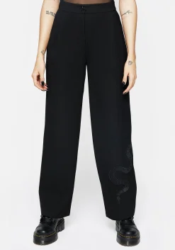 Slither Snake Embroidered Tailored Trousers