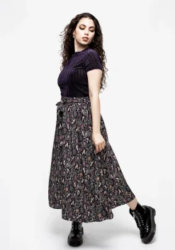 Snapdragon Tie Detail Midi Skirt