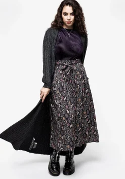 Snapdragon Tie Detail Midi Skirt