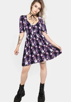 Socordia Floral Moon Button Front Mini Dress