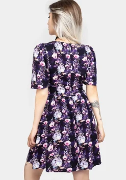 Socordia Floral Moon Button Front Mini Dress