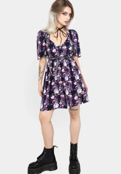 Socordia Floral Moon Button Front Mini Dress