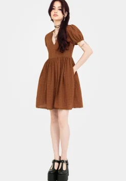 Soleil Cotton-Blend Check Mini Dress