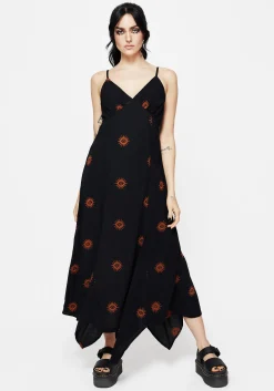 Solstice Embroidered Cami Hanky Hem Midaxi Dress