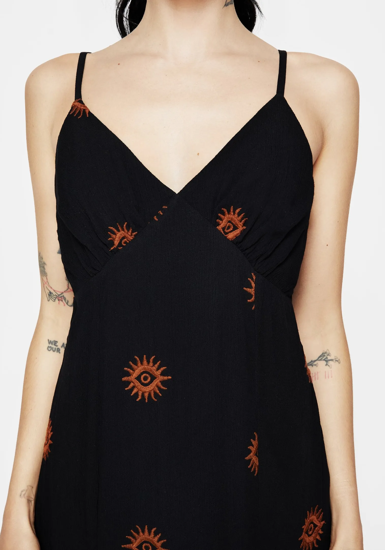 Solstice Embroidered Cami Hanky Hem Midaxi Dress