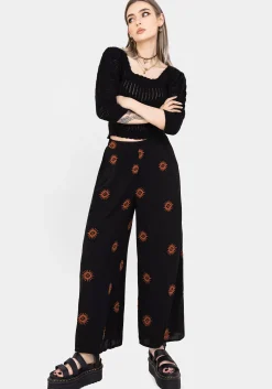 Solstice Embroidered Wide Leg Culotte