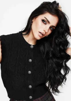 Sophia Button Up Cable Knit Waistcoat
