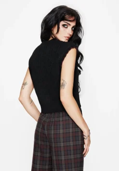 Sophia Button Up Cable Knit Waistcoat