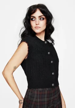 Sophia Button Up Cable Knit Waistcoat