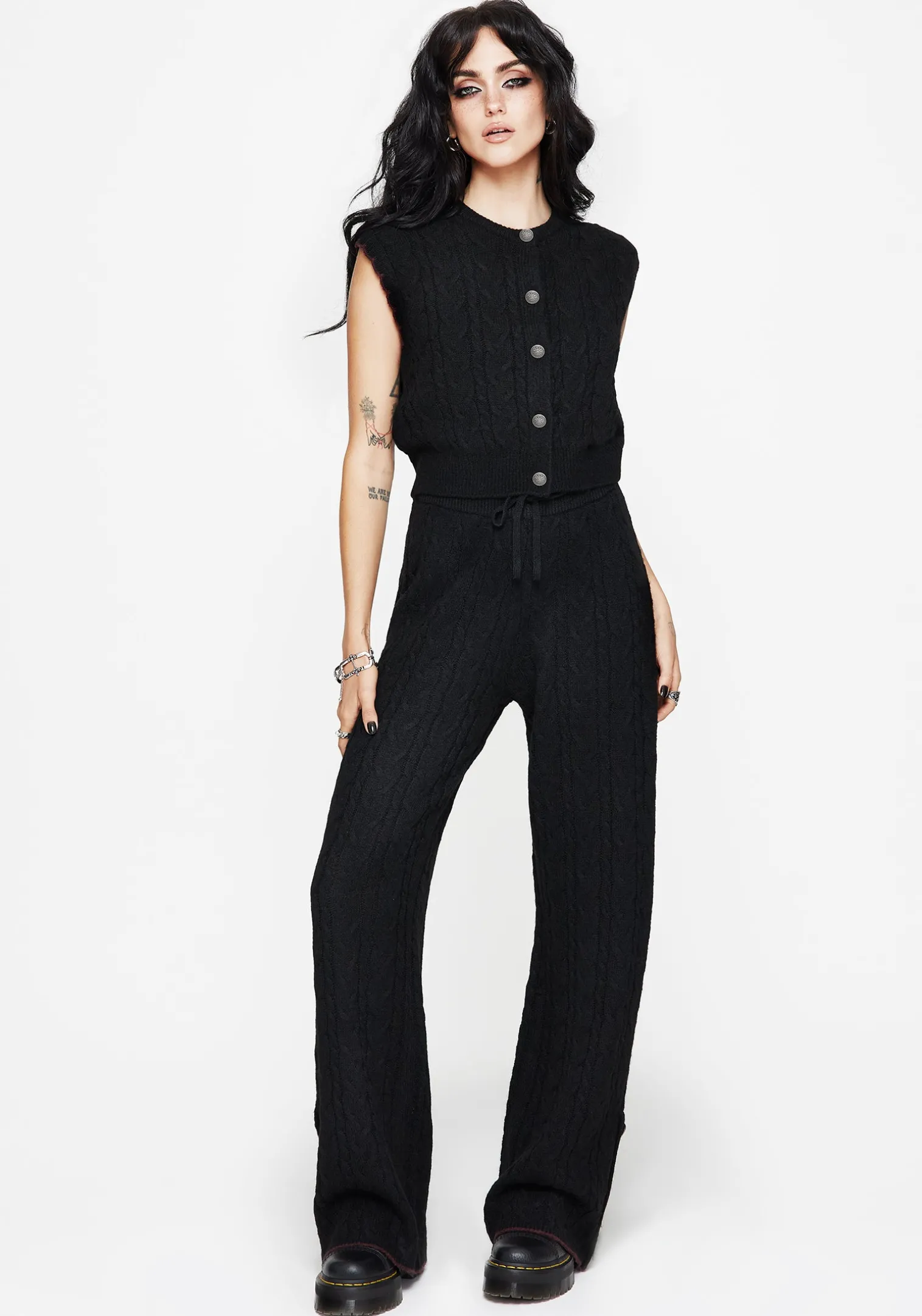 Sophia Button Up Cable Knit Waistcoat