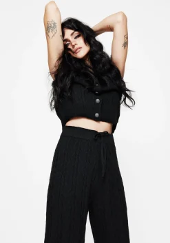 Sophia Cable Knit Wide Leg Trouser