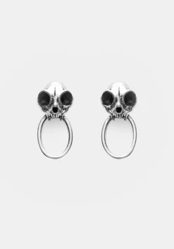 Sphynx Silver Hoop Earrings