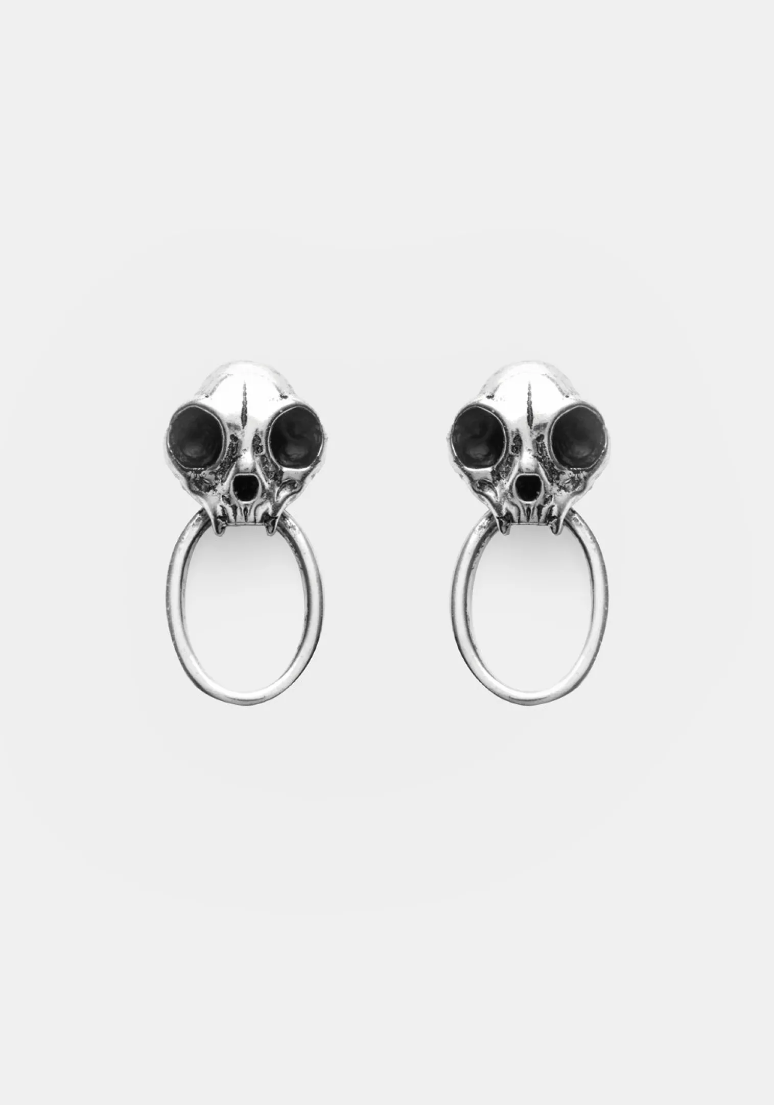 Sphynx Silver Hoop Earrings