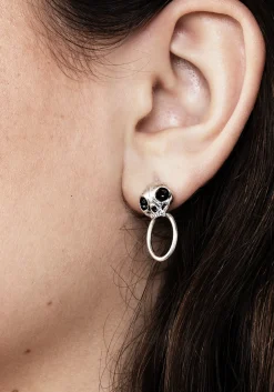 Sphynx Silver Hoop Earrings