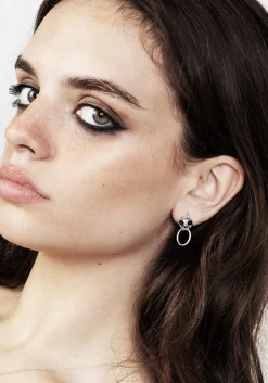 Sphynx Silver Hoop Earrings