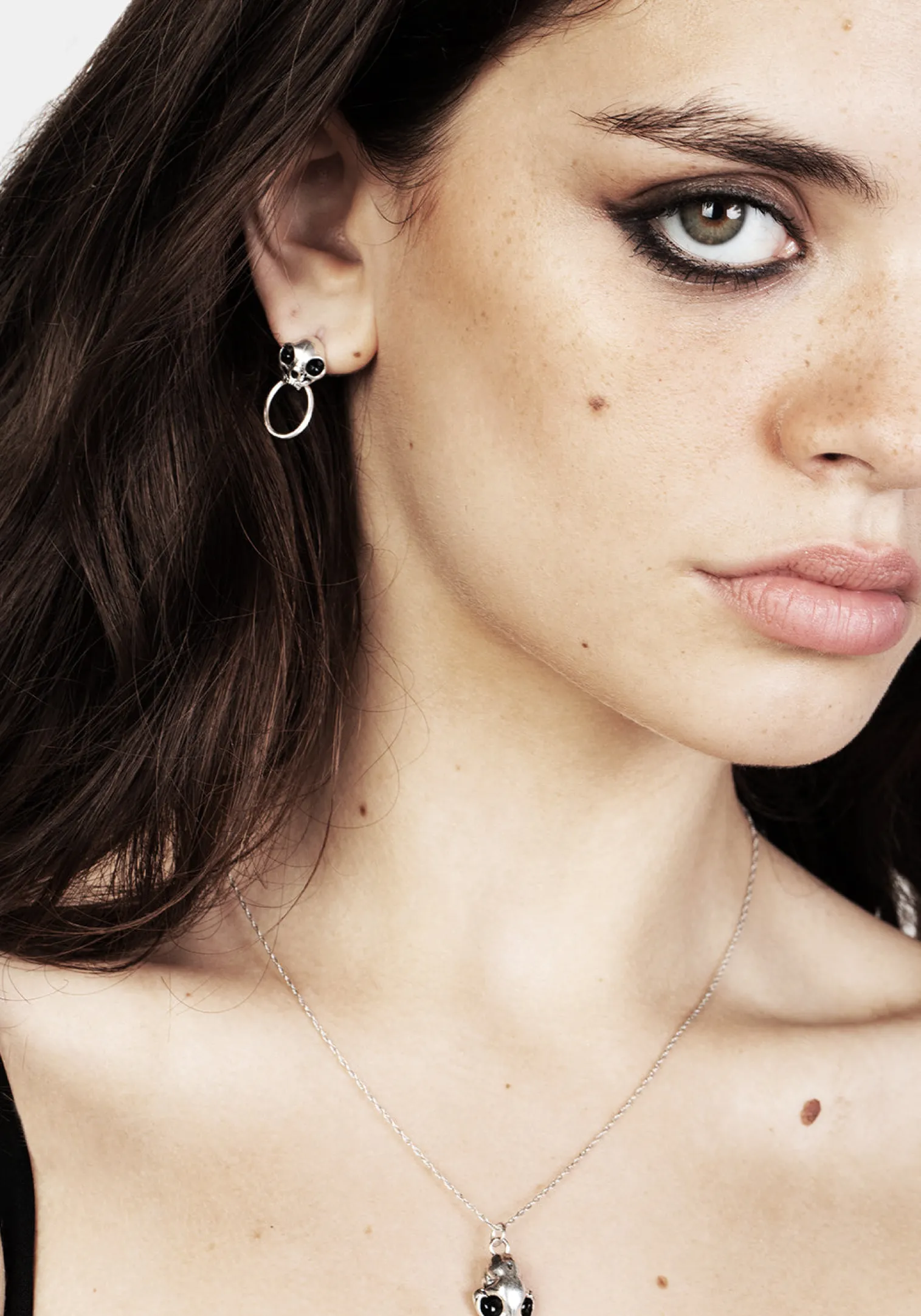 Sphynx Silver Hoop Earrings