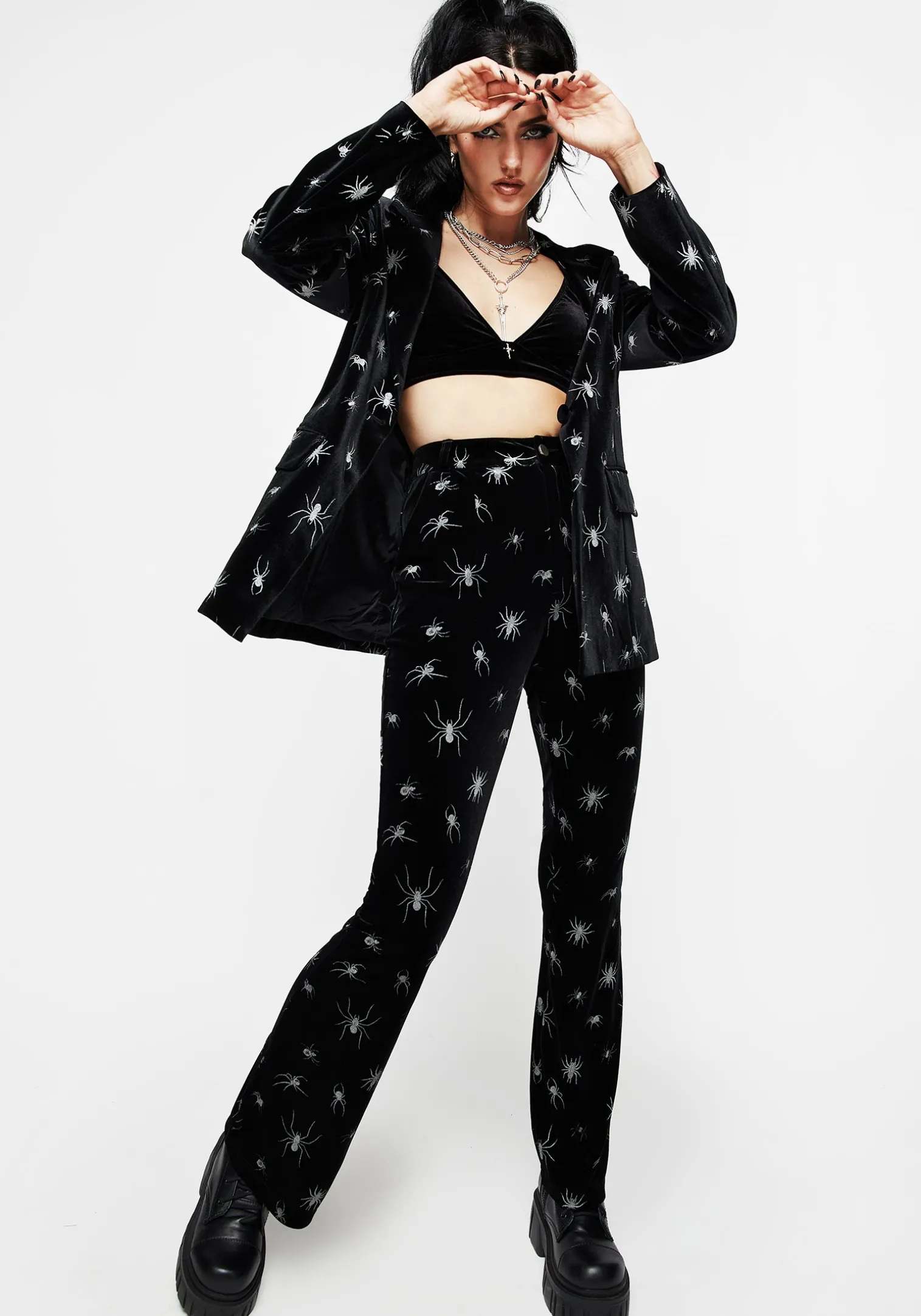 Spiro Foil Print Velour Blazer