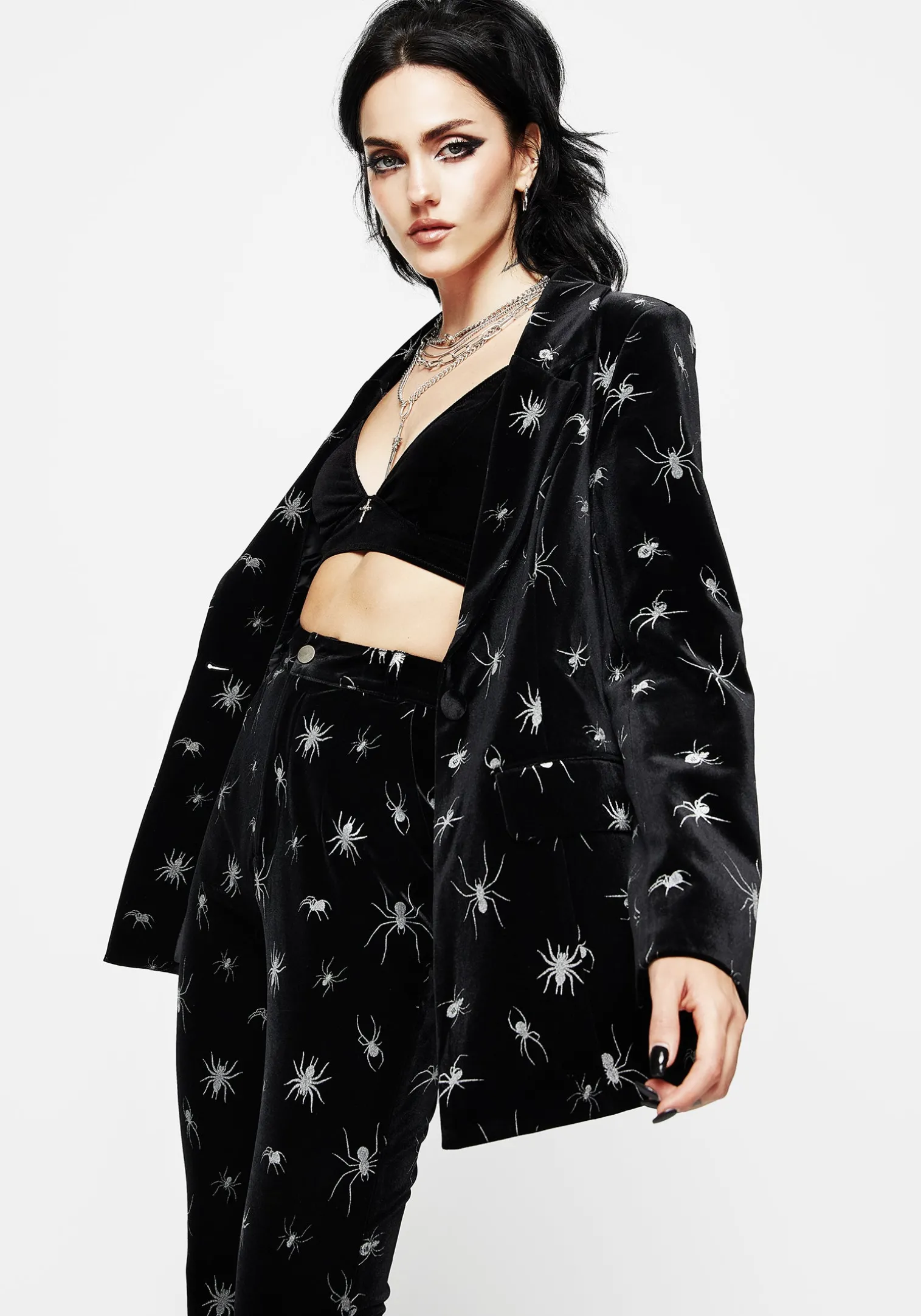 Spiro Foil Print Velour Blazer
