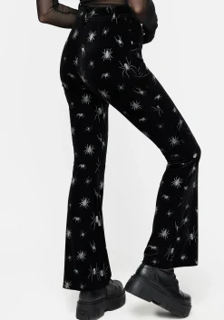 Spiro Foil Print Velour Flared Trousers