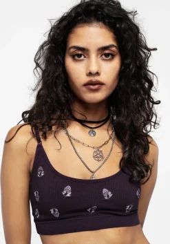 Spore Mushroom Embroidered Bralet