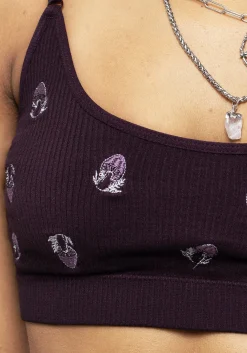 Spore Mushroom Embroidered Bralet