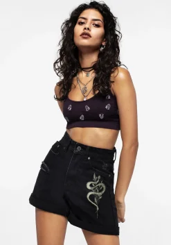 Spore Mushroom Embroidered Bralet