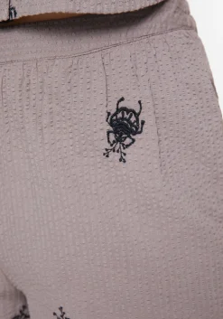 Stag Beetle Embroidered Shorts