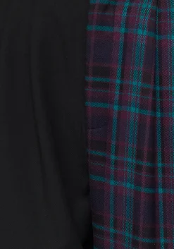 Stereo Spliced Check High Waist Tapered Trousers