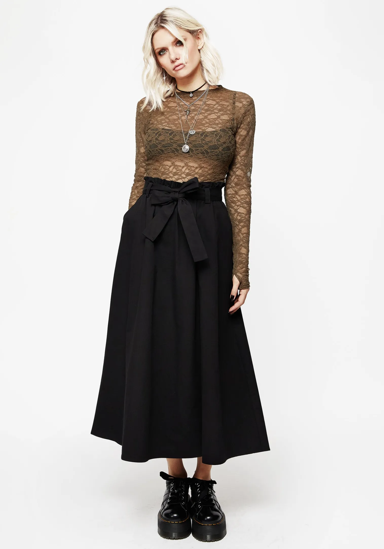 Strega Tie Belt Midaxi Skirt