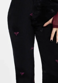 Styx Moth Embroidered Cord Trousers