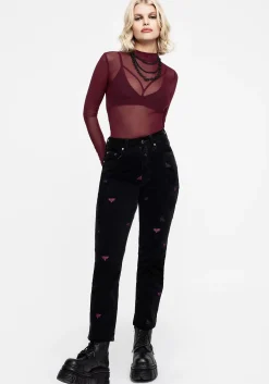 Styx Moth Embroidered Cord Trousers