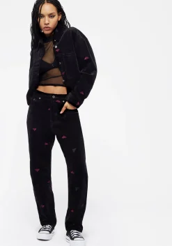 Styx Moth Embroidered Cord Trousers