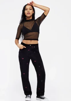 Styx Moth Embroidered Cord Trousers