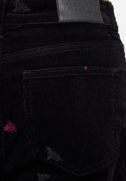 Styx Moth Embroidered Cord Trousers