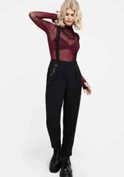 Styx Moth Embroidered Tapered Trousers