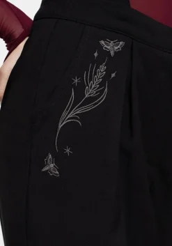 Styx Moth Embroidered Tapered Trousers
