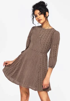 Summerisle Cotton Broderie Detail Mini Smock Dress