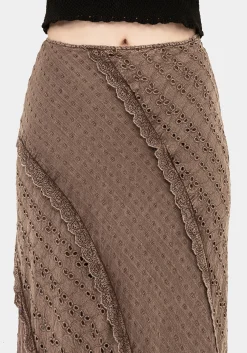 Summerisle Cotton Broderie Detail Midaxi Skirt
