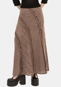 Summerisle Cotton Broderie Detail Midaxi Skirt