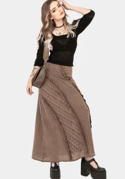 Summerisle Cotton Broderie Detail Midaxi Skirt