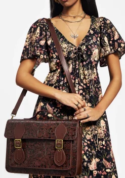 Sunder Floral Debossed Mini Crossbody Satchel Bag