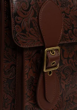 Sunder Floral Debossed Mini Crossbody Satchel Bag