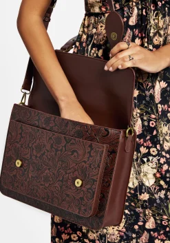 Sunder Floral Debossed Mini Crossbody Satchel Bag