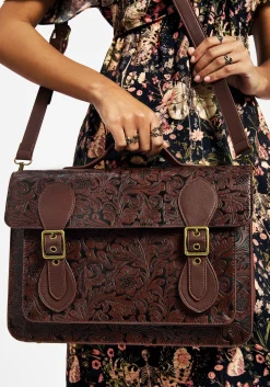 Sunder Floral Debossed Mini Crossbody Satchel Bag