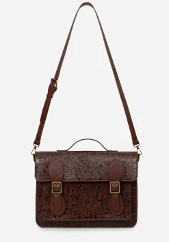 Sunder Floral Debossed Mini Crossbody Satchel Bag