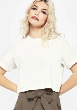Sunne Moth Embroidered Boxy Crop Cotton Tee