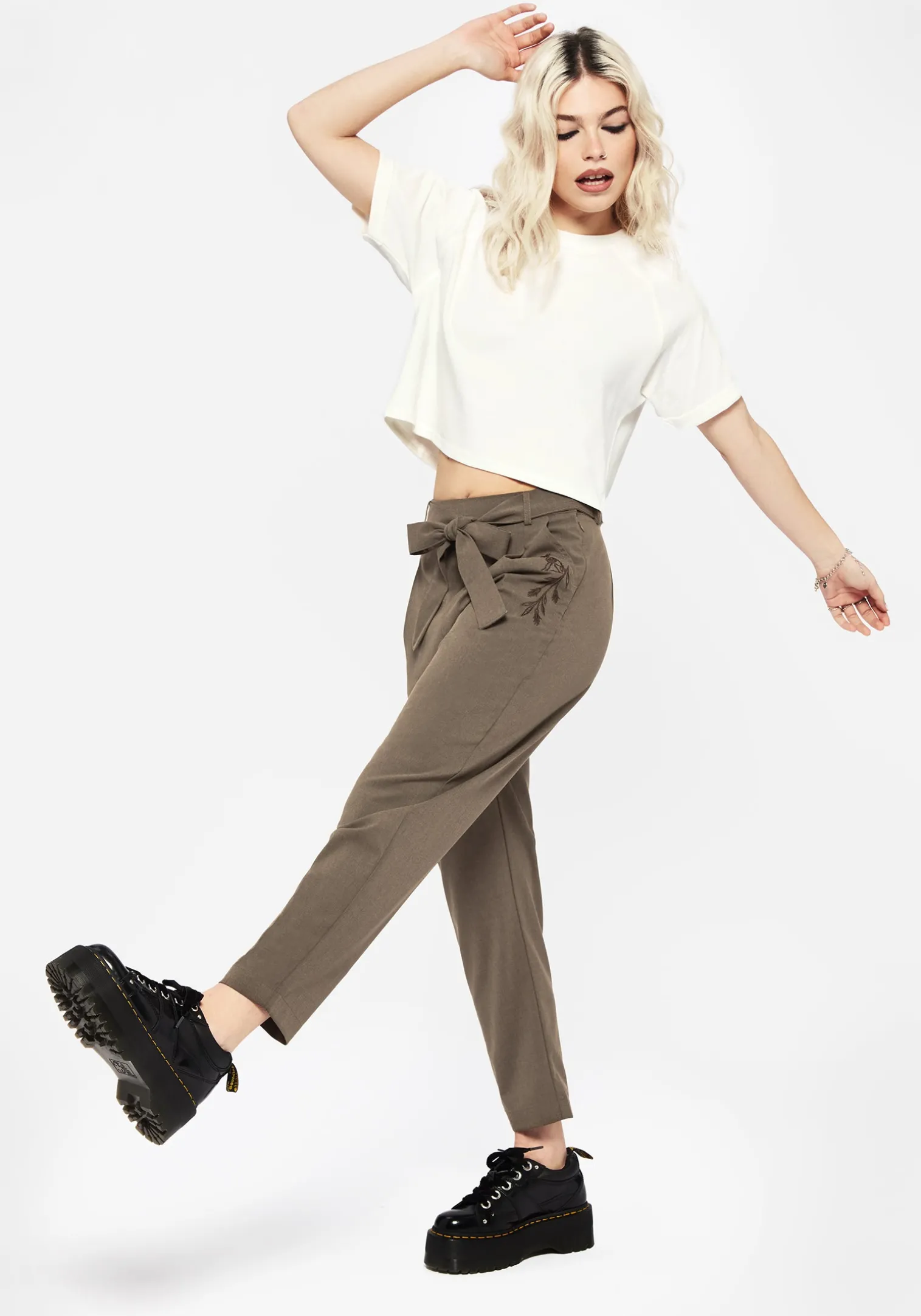 Sunne Moth Embroidered Boxy Crop Cotton Tee
