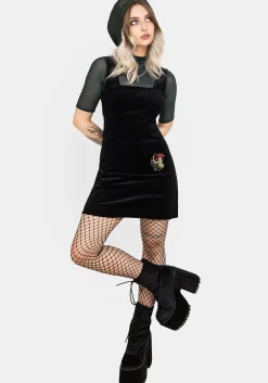 Swamplife Embroidered Cord Mini Pinafore Dress
